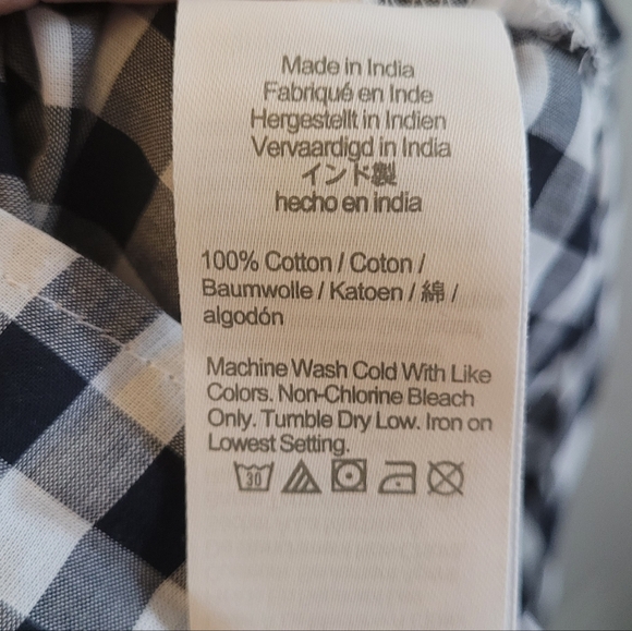 J Crew Black and White Checkered Shirt Size Large - Picture 5 of 7